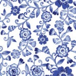 Replacement Playset canopy with blue flowers on white vinyl