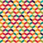 Replacement playset tarp featuring rainbow 3d cube pattern